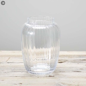 Vintage Ribbed Glass Vase